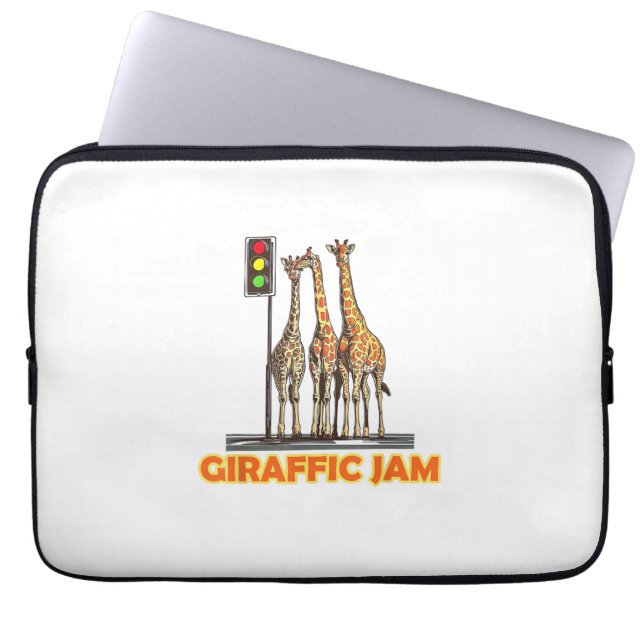 Grappige Pun Giraffe Jam Laptop Sleeve (Voorkant)