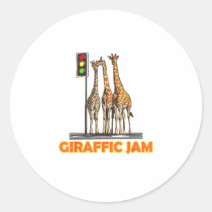 Grappige Pun Giraffe Jam Ronde Sticker
