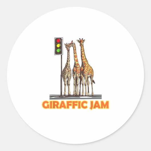 Grappige Pun Giraffe Jam Ronde Sticker (Voorkant)