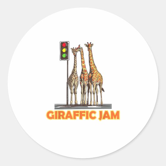 Grappige Pun Giraffe Jam Ronde Sticker (Voorkant)