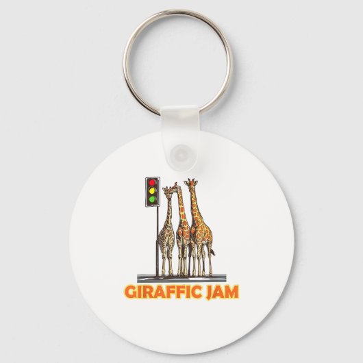 Grappige Pun Giraffe Jam Sleutelhanger (Voorkant)