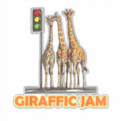 Grappige Pun Giraffe Jam Sticker (Voorkant)