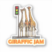 Grappige Pun Giraffe Jam Sticker (Voorkant)
