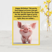 Grappige Pun Ham Cuffs Happy Birthday Kaart (Gele Bloem)