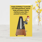 Grappige Pun Metrognome Gelukkige Verjaardag Kaart (Gele Bloem)