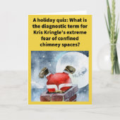 Grappige Pun Santaclaustrofobie Vrolijk Kerstfeest Kaart (Voorkant)