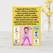 Grappige Pun Sarah Tonin' Happy Birthday Kaart (Gele Bloem)