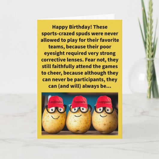 Grappige Pun Spec Taters Happy Birthday Kaart (Voorkant)