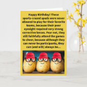 Grappige Pun Spec Taters Happy Birthday Kaart (Gele Bloem)