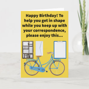 Grappige Pun Stationery Bike Gelukkige Verjaardag Kaart