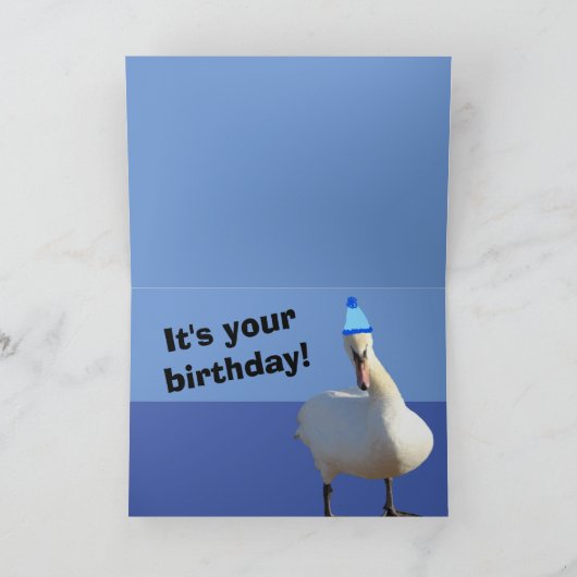 Grappige Pun Swan Verjaardag Kaart (Binnen)
