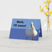 Grappige Pun Swan Verjaardag Kaart (Gele Bloem)