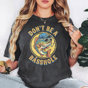 Grappige Pun voor Bassvissers: Wees Geen Bassengat T-shirt
