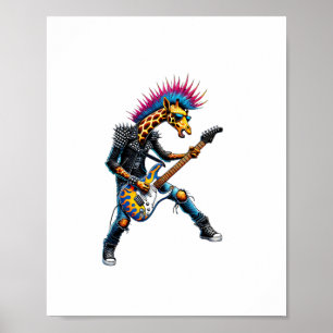 Grappige Punk-giraffe, Rock 'n Roll-goth-giraffe,  Poster