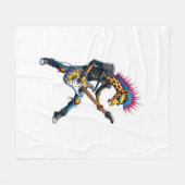 Grappige Punk Giraffe, Rock'n Roll Gothic Giraffe, Fleece Deken (Voorkant (Horizontaal))