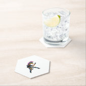 Grappige Punk Giraffe, Rock'n Roll Gothic Giraffe, Kartonnen Onderzetters (Insitu)