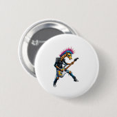 Grappige Punk Giraffe, Rock'n Roll Gothic Giraffe, Ronde Button 5,7 Cm (Voorkant /achterkant)