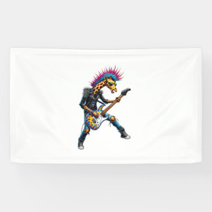 Grappige Punk Giraffe, Rock'n Roll Gothic Giraffe, Spandoek