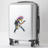 Grappige Punk Giraffe, Rock'n Roll Gothic Giraffe, Sticker (Koffer)