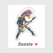 Grappige Punk Giraffe, Rock'n Roll Gothic Giraffe, Sticker (Vel)