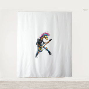 Grappige Punk Giraffe, Rock'n Roll Gothic Giraffe, Wandkleed