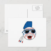 Grappige Punk-honkbal Briefkaart (Voorkant / Achterkant)