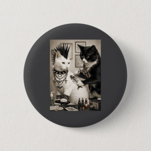 Grappige Punk Kat Tattoo Kunstenaar Goth Subcultuu Ronde Button 5,7 Cm
