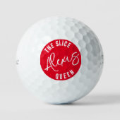 Grappige Punny The Slice Queen Golfballen (Voorkant)
