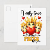 Grappige punny Valentijn Ik heb alleen frietjes vo Briefkaart (Voorkant / Achterkant)