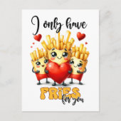 Grappige punny Valentijn Ik heb alleen frietjes vo Briefkaart (Voorkant)