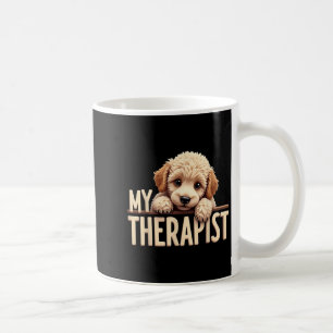 Grappige Pup Mijn Therapeut Poodle Hond  Koffiemok