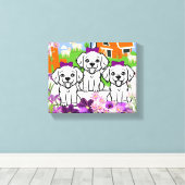 Grappige Puppies Canvas Afdruk (Insitu (Houten vloer))