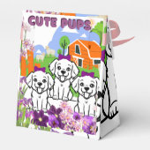 Grappige Puppies Favor Box Bedankdoosjes (Achterkant)