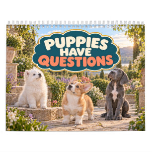 Grappige Puppies Hebben Vragen Kalender