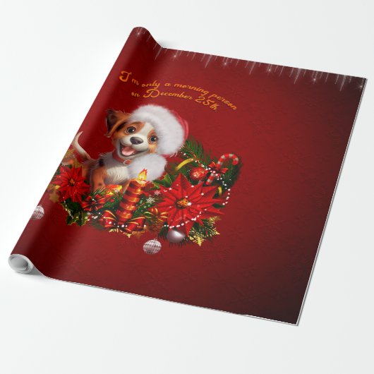Grappige puppy cadeaupapier (Uitgerold)