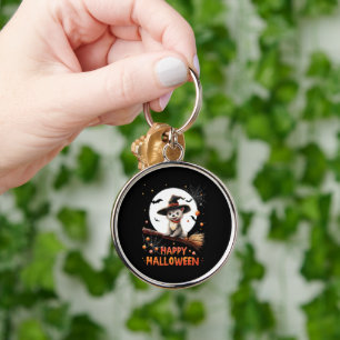 Grappige Puppy Heks Snoep Spoken Geest Halloween Sleutelhanger