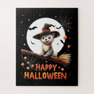 Grappige Puppy Heks Snoep Spoken Halloween Legpuzzel
