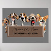 Grappige Puppy Hond Walker Groomer Pet Care Modern Poster (Voorkant)
