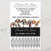 Grappige Puppy Hond Walker Sitter Zwart Wit Tearof Flyer (Voorkant)