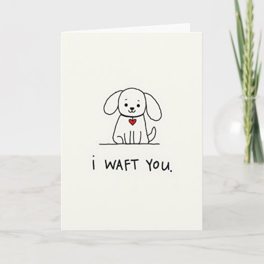 Grappige Puppy Ik Waaif Jou Kaart (Voorkant)