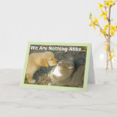 Grappige puppy, Kat liefde Romance Wenskaart Kaart (Gele Bloem)