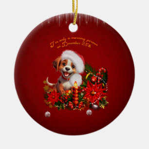 Grappige puppy keramisch ornament