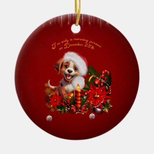Grappige puppy keramisch ornament (Voorkant)