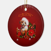 Grappige puppy keramisch ornament (Links)