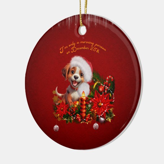 Grappige puppy keramisch ornament (Links)