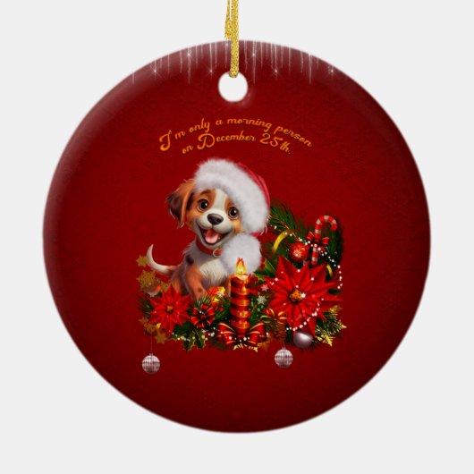 Grappige puppy keramisch ornament (Achterkant)