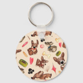 Grappige Puppy Kids Verjaardag Sleutelhanger (Achterkant)