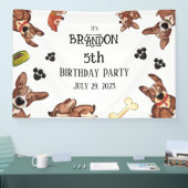 Grappige Puppy Kids Verjaardag Spandoek (Beurs)