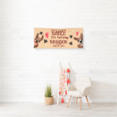 Grappige Puppy Kids Verjaardag Spandoek (Insitu)