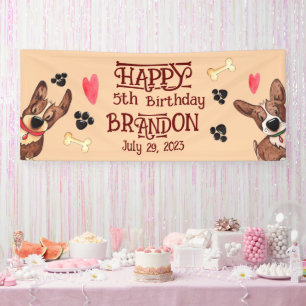 Grappige Puppy Kids Verjaardag Spandoek